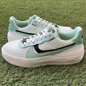 Nike Air Force 1 Low Platform White Mint with Black Swoosh